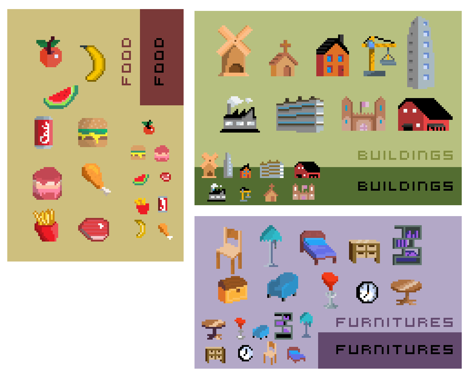 collection of pixel art